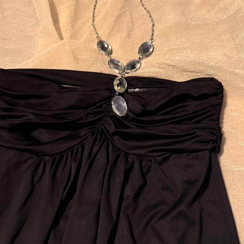 White House Black Market Strapless Black Top